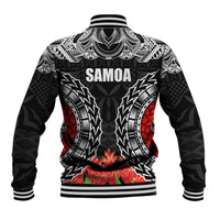 Samoa Siapo Ula Fala Baseball Jacket With Ginger Plant Black Color LT03 - Polynesian Pride