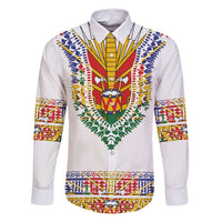 Haiti Flag Traditional Dashiki Family Matching Long Sleeve Bodycon Dress and Hawaiian Shirt White Color LT03 Dad's Shirt - Long Sleeve White - Polynesian Pride