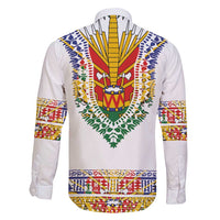 Haiti Flag Traditional Dashiki Family Matching Long Sleeve Bodycon Dress and Hawaiian Shirt White Color LT03 - Polynesian Pride
