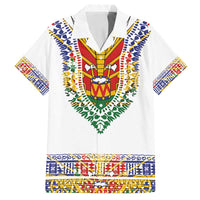 Haiti Flag Traditional Dashiki Family Matching Puletasi and Hawaiian Shirt White Color LT03 Dad's Shirt - Short Sleeve White - Polynesian Pride