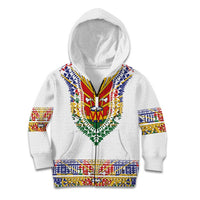 Haiti Flag Traditional Dashiki Kid Hoodie White Color - Polynesian Pride