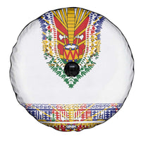 Haiti Flag Traditional Dashiki Spare Tire Cover White Color - Polynesian Pride