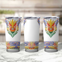 Haiti Flag Traditional Dashiki Tumbler Cup White Color - Polynesian Pride