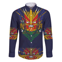 Haiti Flag Traditional Dashiki Family Matching Off The Shoulder Long Sleeve Dress and Hawaiian Shirt Black Color - Polynesian Pride