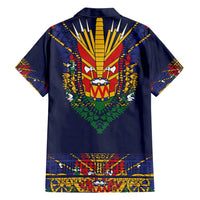Haiti Flag Traditional Dashiki Family Matching Summer Maxi Dress and Hawaiian Shirt Black Color - Polynesian Pride