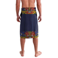 Haiti Flag Traditional Dashiki Lavalava Black Color - Polynesian Pride