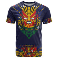Haiti Flag Traditional Dashiki T Shirt Black Color LT03 Black - Polynesian Pride