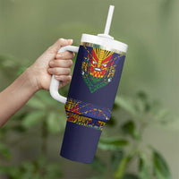 Haiti Flag Traditional Dashiki Tumbler With Handle Black Color LT03 - Polynesian Pride