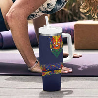 Haiti Flag Traditional Dashiki Tumbler With Handle Black Color LT03 - Polynesian Pride