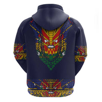 Haiti Flag Traditional Dashiki Zip Hoodie Black Color - Polynesian Pride