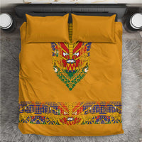 Haiti Flag Traditional Dashiki Bedding Set Yellow Color - Polynesian Pride