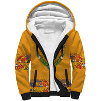 Haiti Flag Traditional Dashiki Sherpa Hoodie Yellow Color - Polynesian Pride