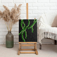 Hawaii Maile Lei Canvas Wall Art Aloha Black Color LT03 - Polynesian Pride