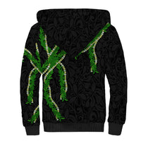 Hawaii Maile Lei Sherpa Hoodie Aloha Black Color