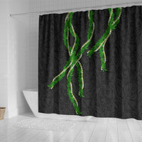 Hawaii Maile Lei Shower Curtain Aloha Black Color