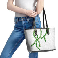 Hawaii Maile Lei Leather Tote Bag Aloha White Color LT03 - Polynesian Pride