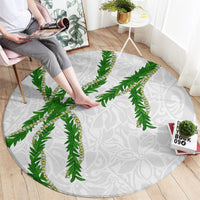 Hawaii Maile Lei Round Carpet Aloha White Color LT03 - Polynesian Pride