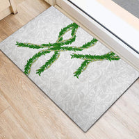 Hawaii Maile Lei Rubber Doormat Aloha White Color