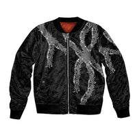 Hawaii Maile Lei Bomber Jacket Aloha Grayscale Color