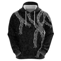 Hawaii Maile Lei Zip Hoodie Aloha Grayscale Color