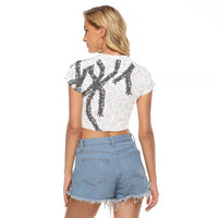 Hawaii Maile Lei Raglan Cropped T Shirt Aloha The Grey Color