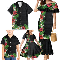 Hawaii Tropical Flowers and Leaves Family Matching Mermaid Dress and Hawaiian Shirt Tapa Pattern Colorful Mode LT03 - Polynesian Pride