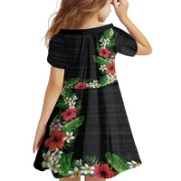 Hawaii Tropical Flowers and Leaves Family Matching Short Sleeve Bodycon Dress and Hawaiian Shirt Tapa Pattern Colorful Mode LT03 - Polynesian Pride