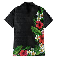 Hawaii Tropical Flowers and Leaves Family Matching Short Sleeve Bodycon Dress and Hawaiian Shirt Tapa Pattern Colorful Mode LT03 - Polynesian Pride