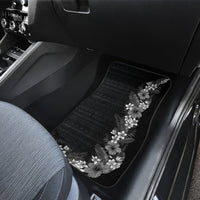 Hawaii Tropical Flowers and Leaves Car Mats Tapa Pattern Grayscale Mode