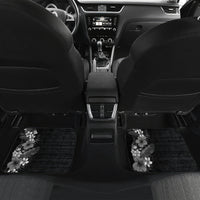 Hawaii Tropical Flowers and Leaves Car Mats Tapa Pattern Grayscale Mode