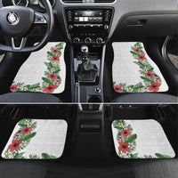 Hawaii Tropical Flowers and Leaves Car Mats Tapa Pattern White Mode