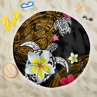 Hawaii Turtle and Tropical Flower Beach Blanket Polynesian Pattern