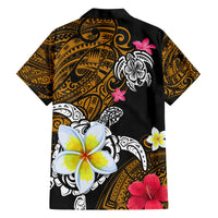 Hawaii Turtle and Tropical Flower Family Matching Off Shoulder Maxi Dress and Hawaiian Shirt Polynesian Pattern LT03 - Polynesian Pride