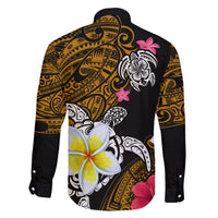 Hawaii Turtle and Tropical Flower Family Matching Short Sleeve Bodycon Dress and Hawaiian Shirt Polynesian Pattern LT03 - Polynesian Pride