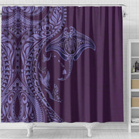 Hawaiian Manta Ray and Polynesian Tribal Tattoo Shower Curtain Purple Color LT03 - Polynesian Pride