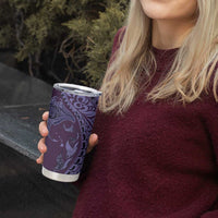 Hawaiian Manta Ray and Polynesian Tribal Tattoo Tumbler Cup Purple Color