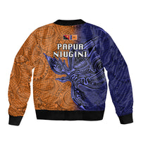 Papua New Guinea New Ireland Province Sleeve Zip Bomber Jacket PNG Birds Of Paradise Polynesian Arty Style LT03 - Polynesian Pride