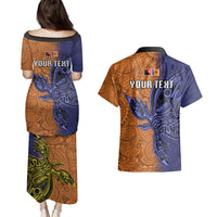 Custom Papua New Guinea New Ireland Province Couples Matching Puletasi Dress and Hawaiian Shirt PNG Birds Of Paradise Polynesian Arty Style LT03 - Polynesian Pride