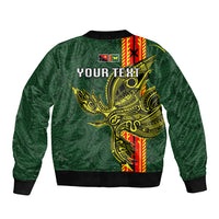 Custom Papua New Guinea Oro Province Sleeve Zip Bomber Jacket PNG Birds Of Paradise Polynesian Arty Style LT03 - Polynesian Pride