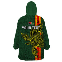 Custom Papua New Guinea Oro Province Wearable Blanket Hoodie PNG Birds Of Paradise Polynesian Arty Style LT03 - Polynesian Pride