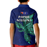 Papua New Guinea Bougainville Kid Polo Shirt PNG Birds Of Paradise Polynesian Arty Style LT03 - Polynesian Pride