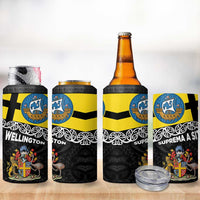 New Zealand Wellington 4 in 1 Can Cooler Tumbler The Capital's Emblems - Flag and Koru Art