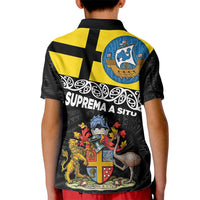 New Zealand Wellington Kid Polo Shirt The Capital's Emblems Flag and Koru Art LT03 - Polynesian Pride