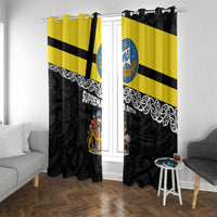 New Zealand Wellington Window Curtain The Capital's Emblems Flag and Koru Art