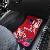 Personalised Samoa Coat Of Arms Car Mats Tropical Flower Red Polynesian Pattern LT03 - Polynesian Pride