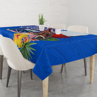 Personalised Samoa Coat Of Arms Tablecloth Hibiscus Polynesian Tattoo Pattern LT03 - Polynesian Pride