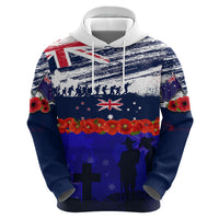 New Zealand and Australia ANZAC Day Zip Hoodie Lest We Forget Red Poppy Flowers and Soldier LT03 - Polynesian Pride