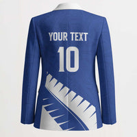 Custom New Zealand Cricket Blazer Kiwi Birds Haka Dance Blue Fern Sporty Style