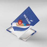 New Zealand Cricket Canvas Wall Art Kiwi Birds Haka Dance Blue Fern Sporty Style