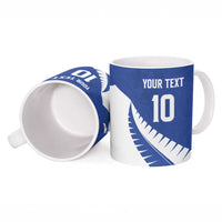 Custom New Zealand Cricket Ceramic Mug Kiwi Birds Haka Dance Blue Fern Sporty Style